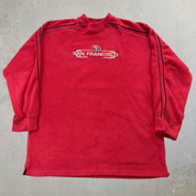 J- Vintage San Francisco 49ers NFL Embroidered Logo Polar Fleece Crewneck - 2XL