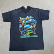 J- Vintage '88 Harley Davidson America The Beautiful Graphic Made In USA Single Stitch Tee - L