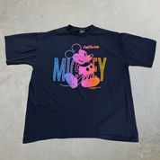 J- Vintage Walt Disney Mickey Mouse California Text & Graphic Made In USA Single Stitch Tee - XL