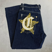 J- Vintage Coogi Embroidered Crown Baggy Jeans - 36x34