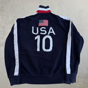 J- Vintage '10 Ralph Lauren Polo Club Embroidered Logo Zip Up Track Jacket - S