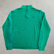 J- Vintage Chaps RL Embroidered Logo Quarter Zip Knit Sweater - L