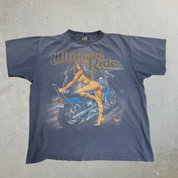 J- Vintage 3D Emblem Ultimate Ride Motorcycle Graphic Made In USA Single Stitch Tee - XL