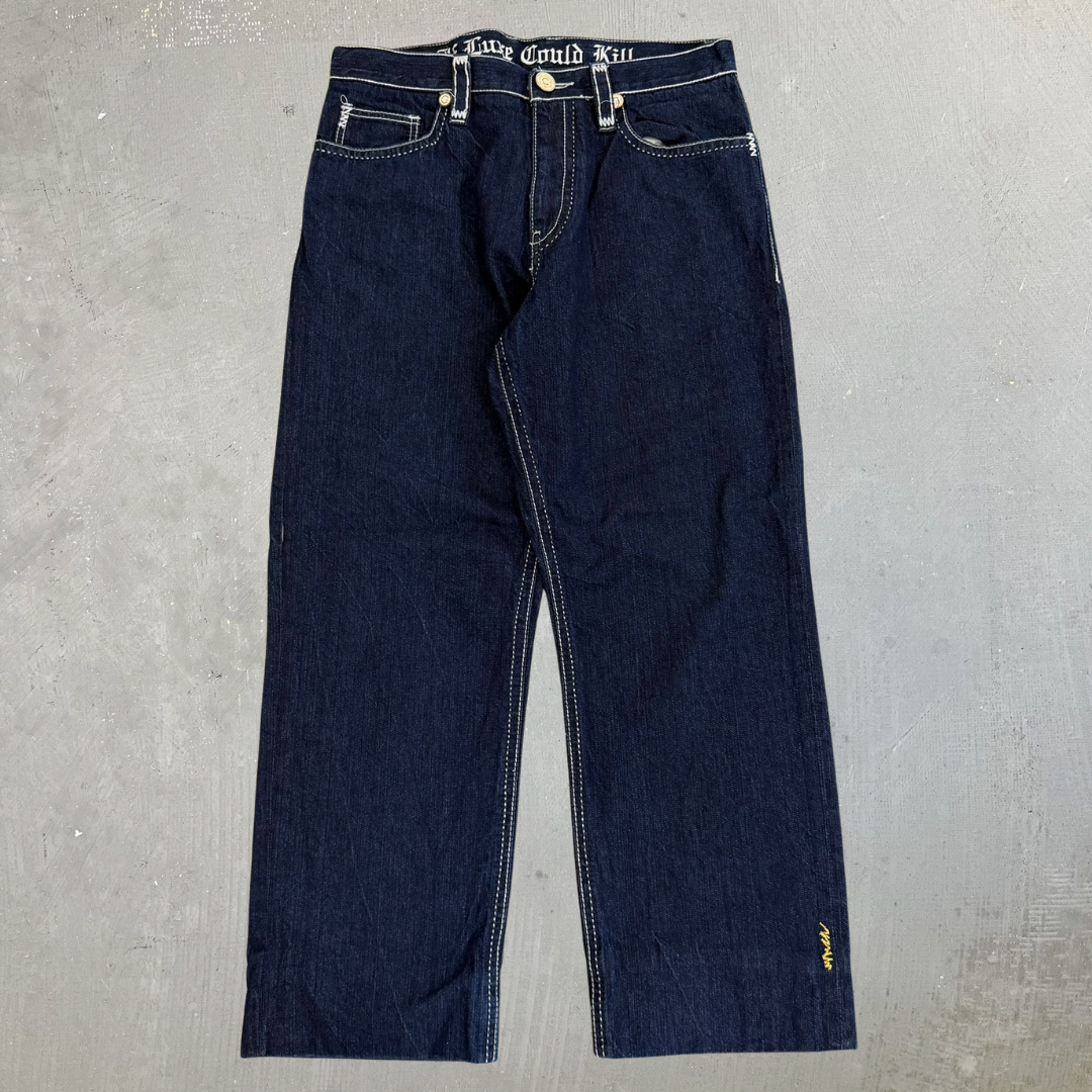 J- Vintage Coogi Embroidered Crown Baggy Jeans - 36x34