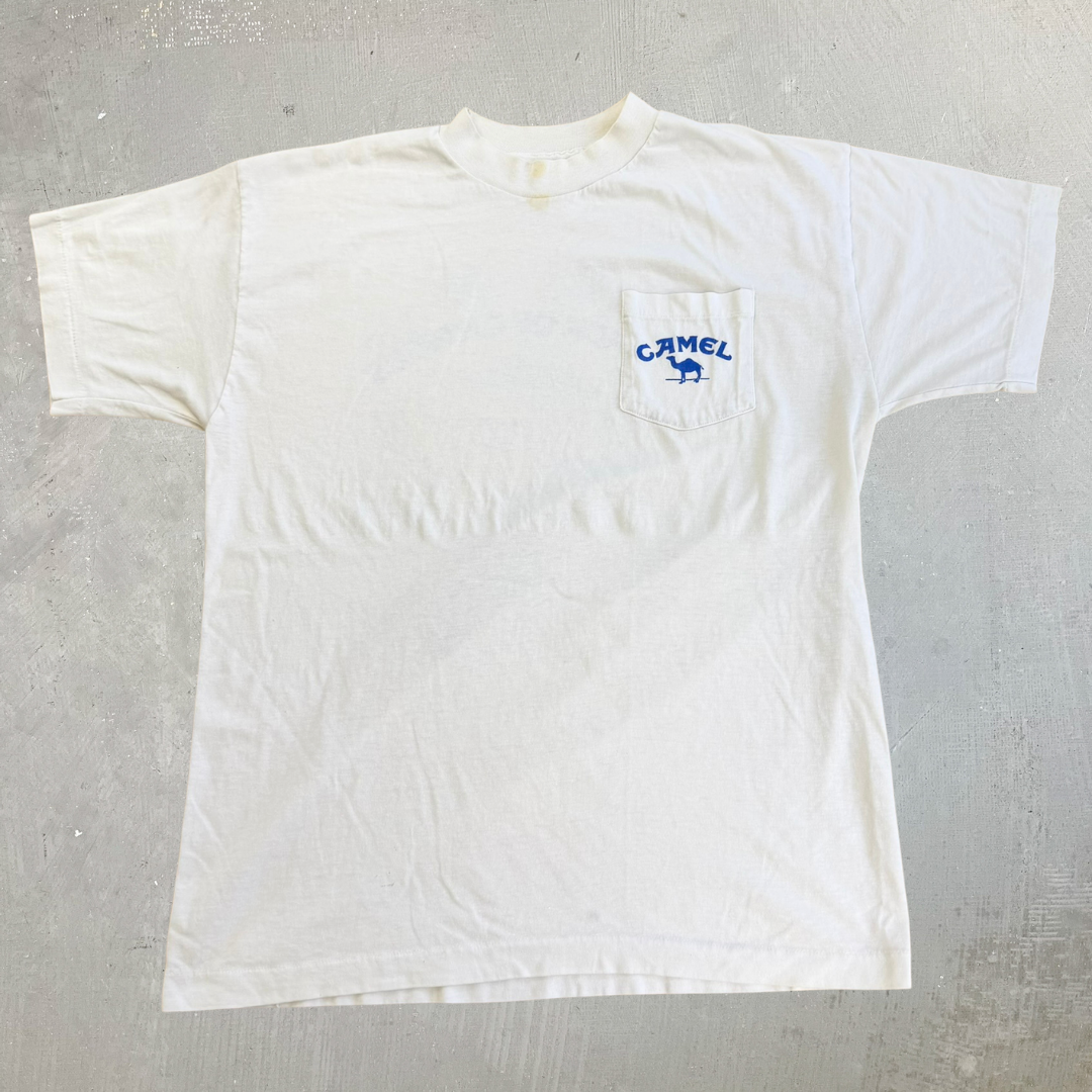 J- Vintage '90 Camel Cigarettes Pack Of Camel Graphic Single Stitch Pocket Tee - XL