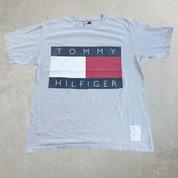 J- Vintage Tommy Hilfiger Text Graphic Made In USA Tee - XL