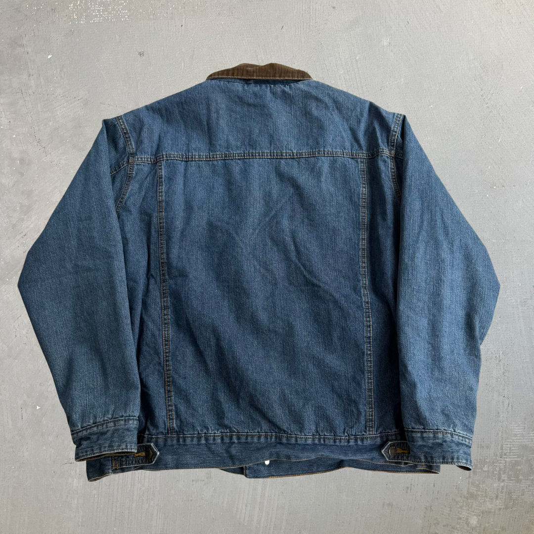 J- Vintage Wrangler Western Plaid Blanket Lined Denim Jacket - L
