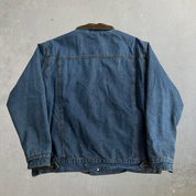 J- Vintage Wrangler Western Plaid Blanket Lined Denim Jacket - L