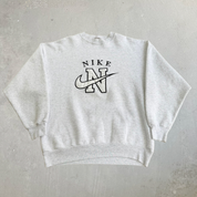 J- Vintage Nike Embroidered Text & Swoosh Made In USA Crewneck- XL