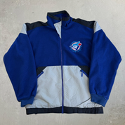 Vintage Toronto Blue Jays MLB Chalkline Embroidered Text Logo Zip Up Polar Fleece - M