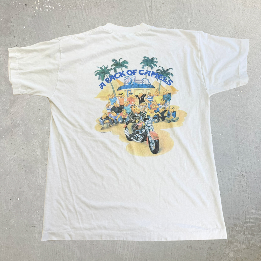 J- Vintage '90 Camel Cigarettes Pack Of Camel Graphic Single Stitch Pocket Tee - XL