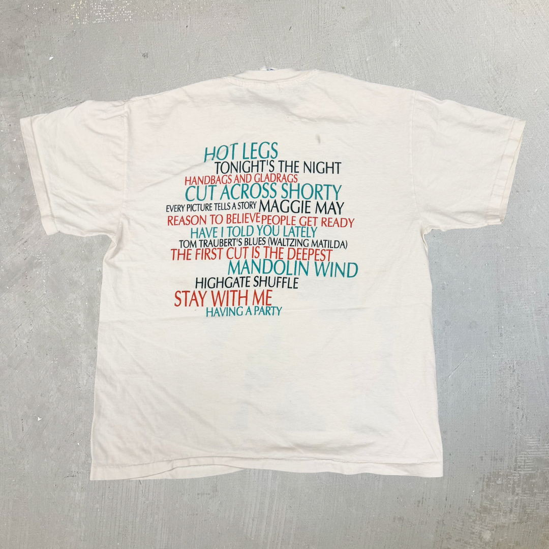 J- Vintage '93 Rod Stewart Tour Winterland Made In USA Single Stitch Tee - L