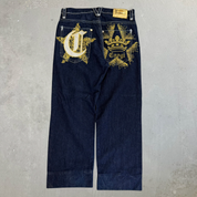 J- Vintage Coogi Embroidered Crown Baggy Jeans - 36x34