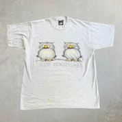 J- Vintage 90s Owls Nice Hooters! Graphic Single Stitch Tee - L