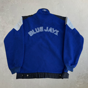 Vintage Toronto Blue Jays MLB Chalkline Embroidered Text Logo Zip Up Polar Fleece - M