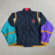 J- Vintage 90s Nike Air Jordan Embroidered Jump Man Logo & Text Zip Up Lightweight Jacket - L