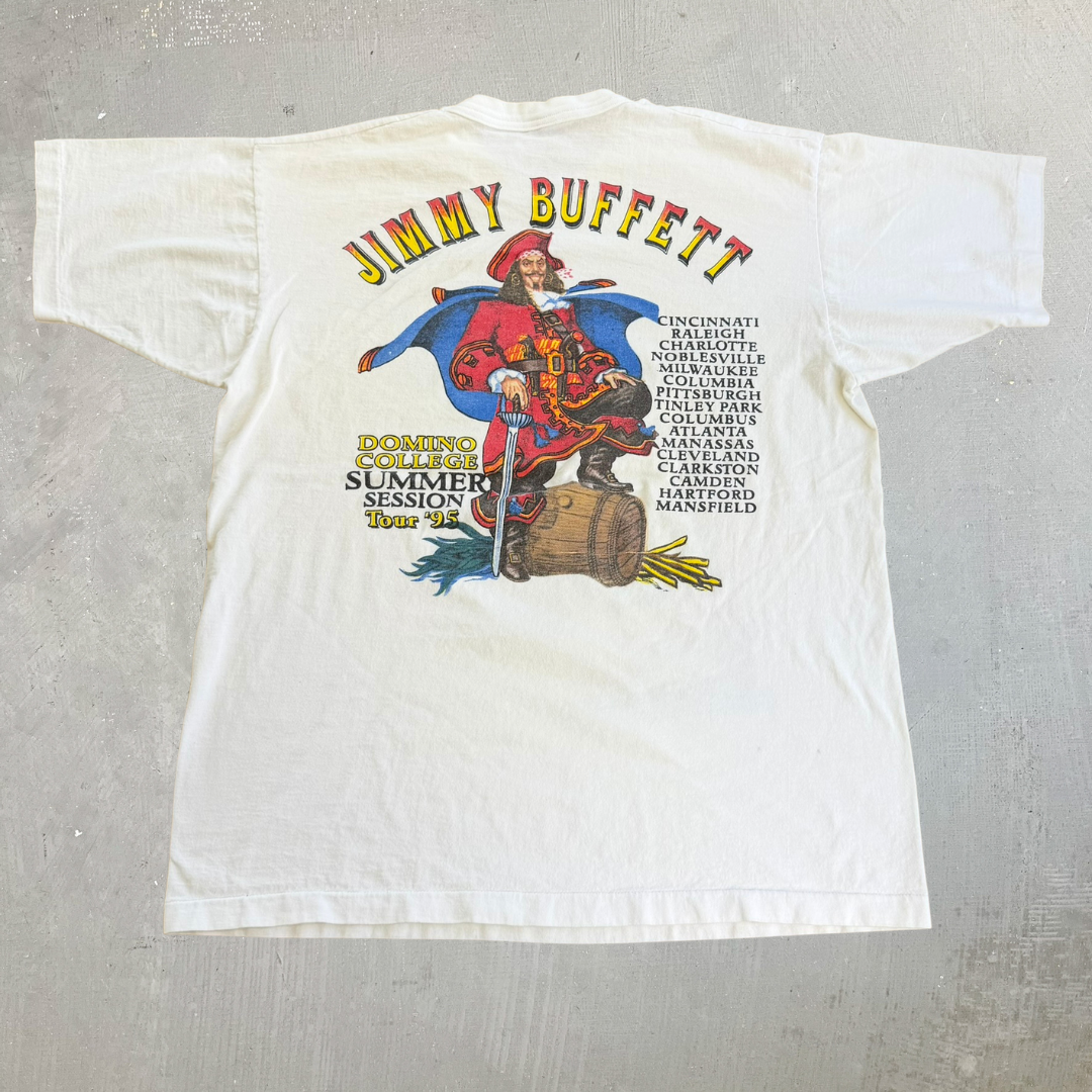 J- Vintage '95 Jimmy Buffet Summer Session Tour Graphic Single Stitch Tee - XL