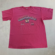 J- Vintage '92 Chicago Blackhawks NHL Graphic Made In USA Single Stitch Tee - XL