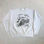J- Vintage 90s Springhill Eagles Graphic Animal Print Crewneck - L