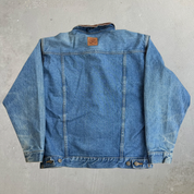 Vintage 90s Marlboro Country Store Flannel Lined Trucker Denim Jacket - M