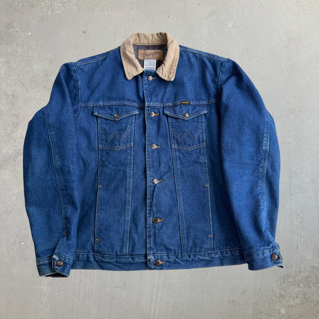 J- Vintage Wrangler Western Blanket Lined Denim Jacket - 44L (fits XL)