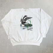 J- Vintage Timberlines Loons In Pond Graphic Made In USA Crewneck - 2XL