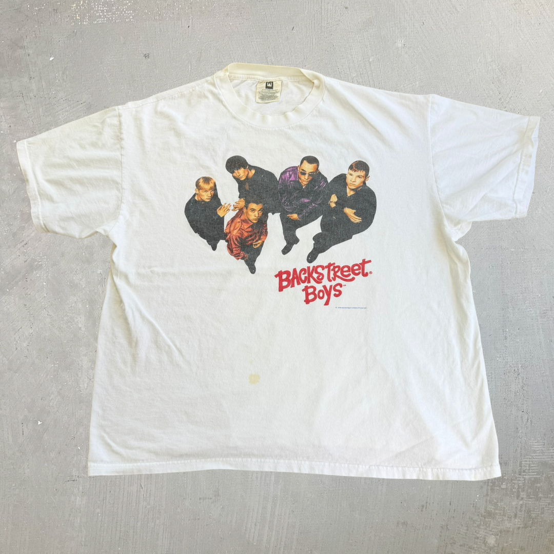 J- Vintage '98 Backstreet Boys Picture Graphic Winterland Tag Tee - XL
