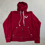 J- Vintage True Religion Logo Zip Up Hoodie - M