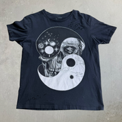 J- All Saints Ying Yang Skull Graphic Tee - M
