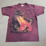 J- Vintage '05 The Mountain Dragon & Archer Jumbo Print Acid Wash Made In USA Tee - L