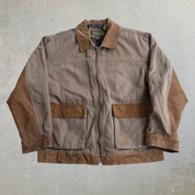 J- Vintage Timberland Leather & Canvas Zip Up Work Jacket - L