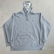 J- Vintage Y2K Nike Swoosh Embroidered Grey Hoodie - 2XL