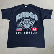 J- Vintage '93 Los Angeles Kings NHL Text Made In USA Single Stitch Tee - L