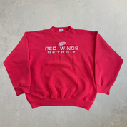 Vintage Detroit Red Wings NHL Logo 7 Embroidered Logo Made In USA Crewneck - XL