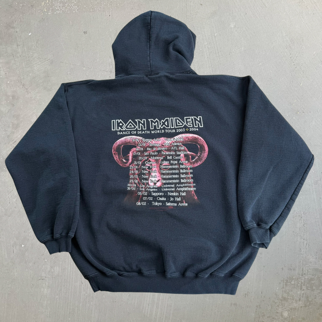 Vintage '03 Iron Maiden Dance Of Death Tour Graphic Artimonde Tag Hoodie - L