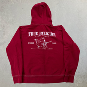 J- Vintage True Religion Logo Zip Up Hoodie - M