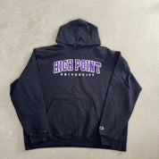F- Vintage Champion High Point University Embroidered Text Hoodie