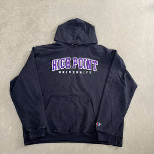 F- Vintage Champion High Point University Embroidered Text Hoodie