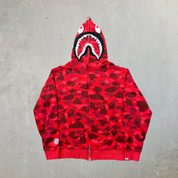 F- BAPE Camo Ponr Camo Shark Full Zip Hoodie