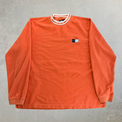 J- Vintage Stussy Embroidered Logo Orange Crewneck - L