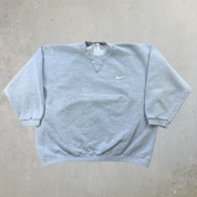 J- Vintage 90s Nike Embroidered Swoosh Made In USA Grey Crewneck - M