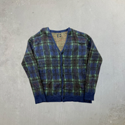 F- Needles Plaid Wool Cardigan Knit Sweater