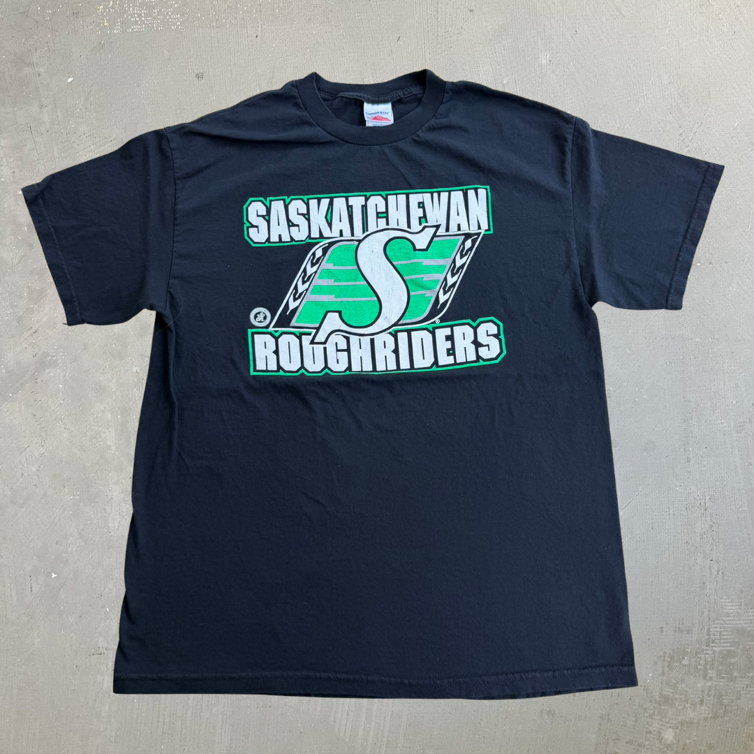 J- Vintage Saskatchewan Roughriders CFL Logo Graphic Tee - L