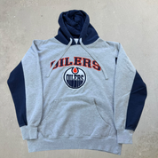 J- Edmonton Oilers NHL Embroidered Logo & Text Hoodie - M