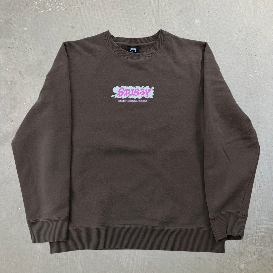 J- Vintage Stussy California Text Graphic Crewneck - M