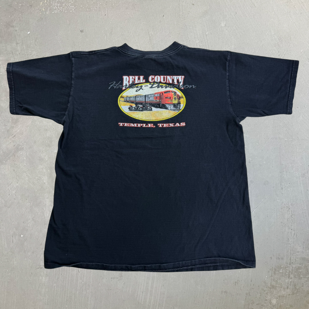 J- Vintage '98 Harley Davidson Temple Texas Graphic Made In USA Single Stitch Tee - XL