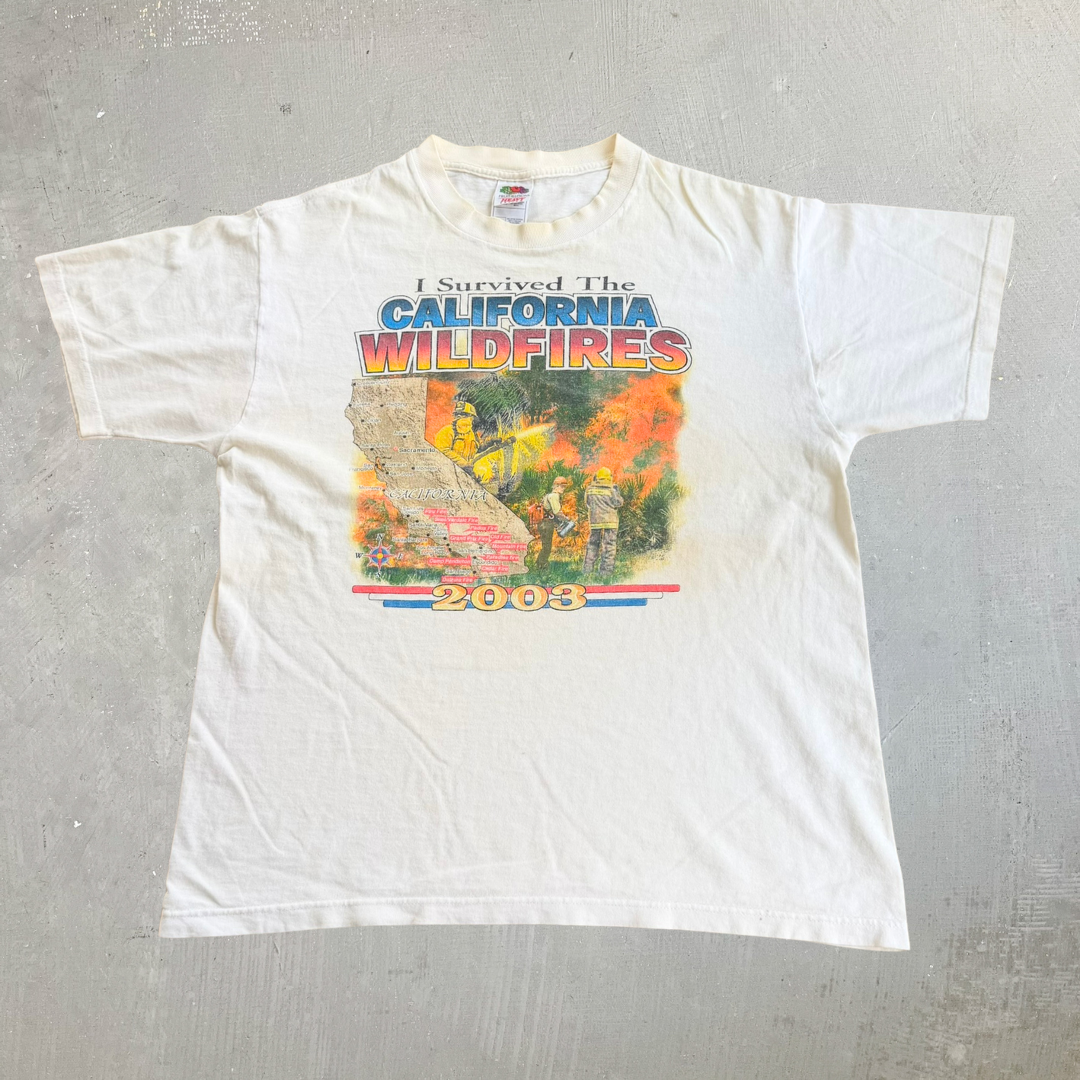 J- Vintage '03 I Survived The 2003 California Wildfires Graphic Tee - L