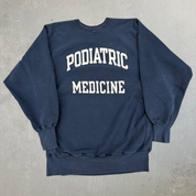 J- Vintage Champion Reverse Weave Podiatric Medicine Text  Crewneck - 2XL