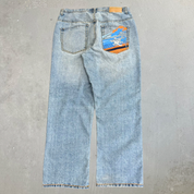 J- Vintage Rocawear Painted Graphic Light Blue Baggy Jeans - 38w