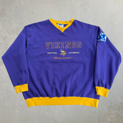 Vintage Minnesota Vikings NFL CSA Embroidered Text & Logo Crewneck - L